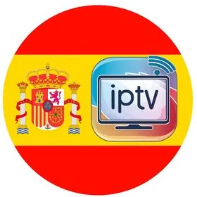 Suscripción IPTV en España: bandera española junto a una pantalla que reproduce IPTV